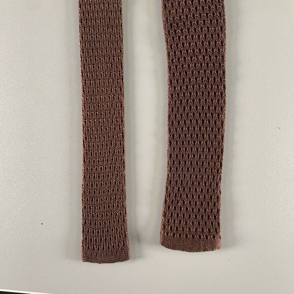BRIONI Brown Knitted Silk Tie